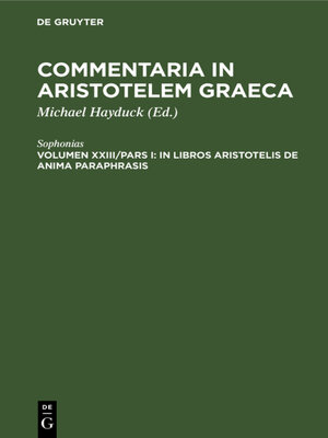 cover image of In libros Aristotelis De Anima paraphrasis